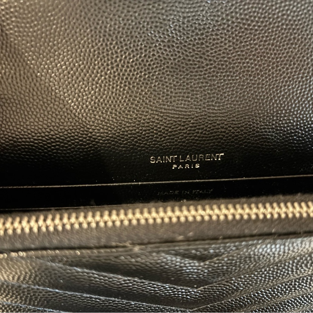 Saint Laurent Black Grain Leather WOC Wallet on Chain Bag - Picture 3 of 5